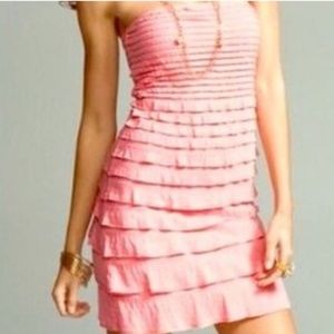 Express Soft Sexy mini ruffle strapless dress
